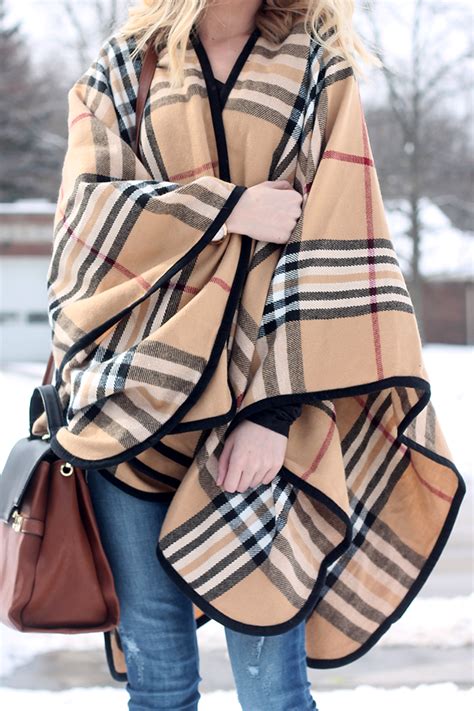 fake burberry poncho|burberry inspired poncho.